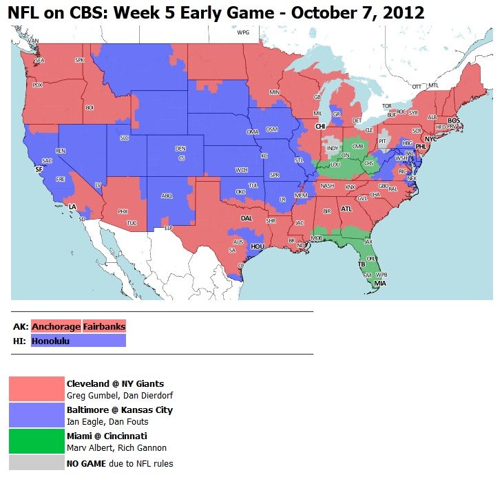 Week 5 Coverage Map New York Giants SportsWrath